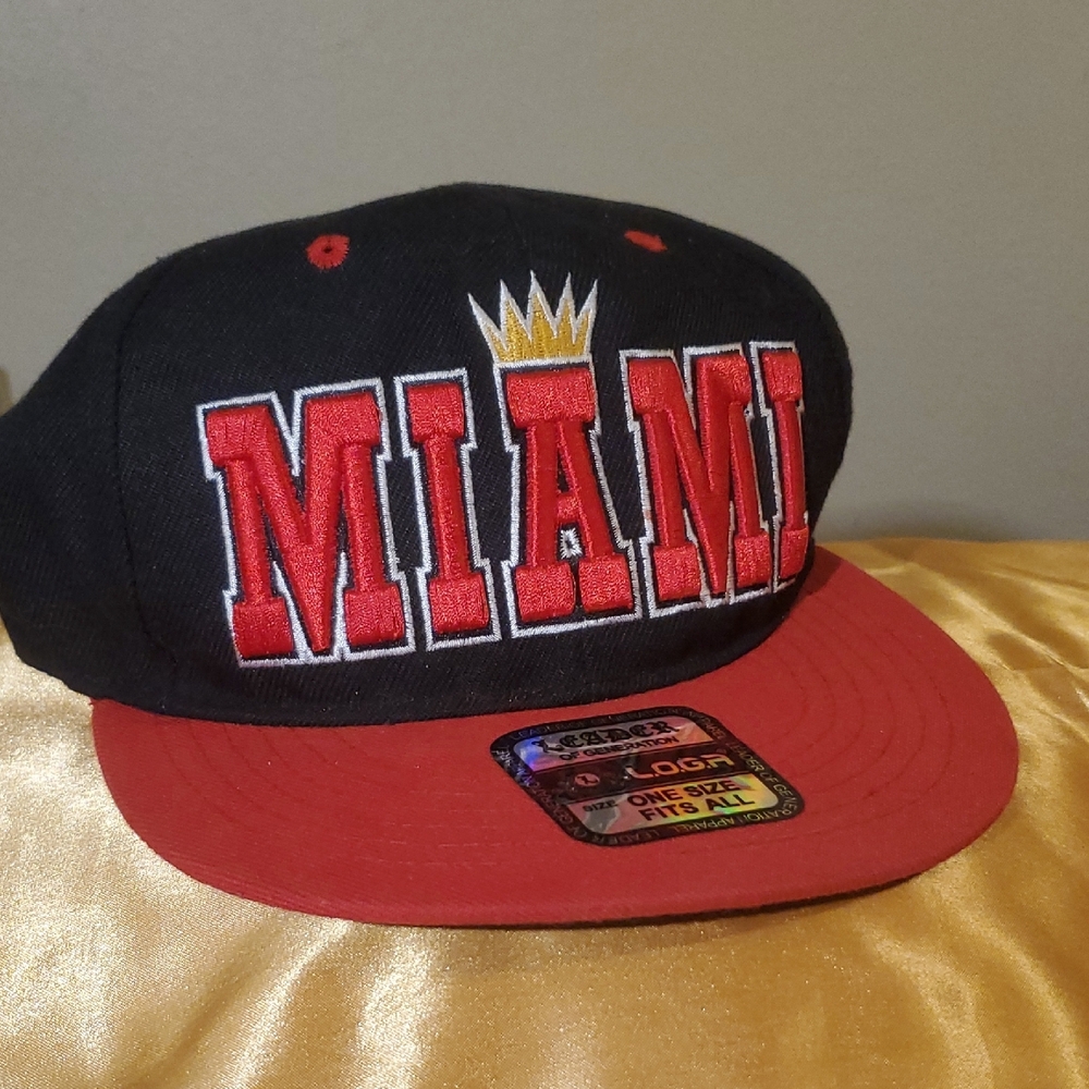 Black and Red Miami Snapback Hat